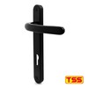 TSS Black UPVC Door Handle Pair Set, Sprung, 92mm PZ