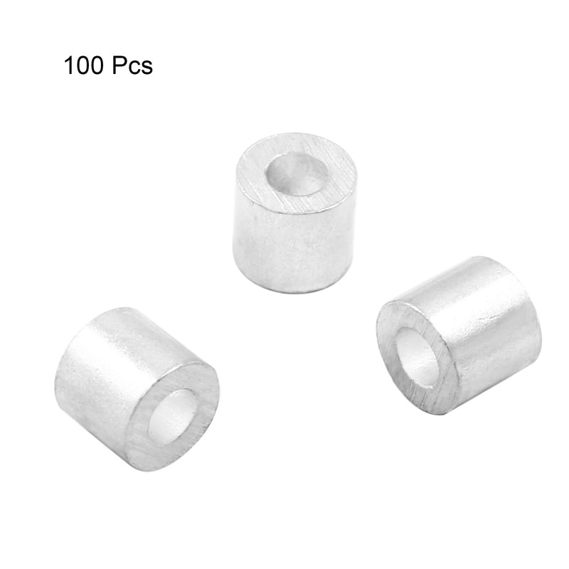 Luomorgo 100 Pcs 1/8" Aluminum Crimping Loop Sleeve, Wire Rope
