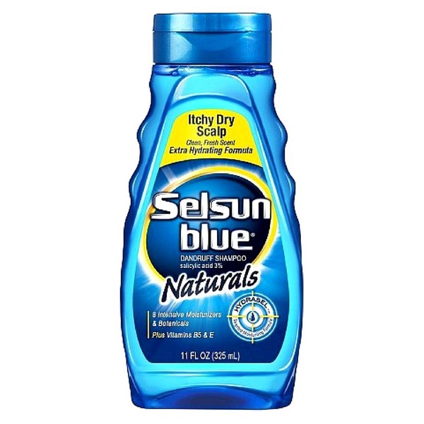 Selsun Blue Shampoo Naturals Dandruff Itchy Dry Scalp 11 Ounce (325ml) (2 Pack)