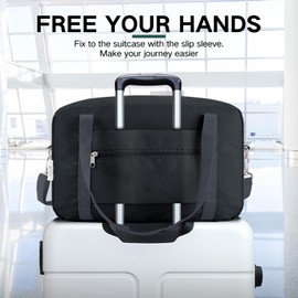 VAVOBIS for Ryanair Cabin Bags 40x20x25 Underseat Travel Bag Small Hand Luggage Bag Tote Carry On Duffle Bag Gym Beach Overnight Flight Bag Weekend Bags for Women Men，Black (with Shoulder Strap)