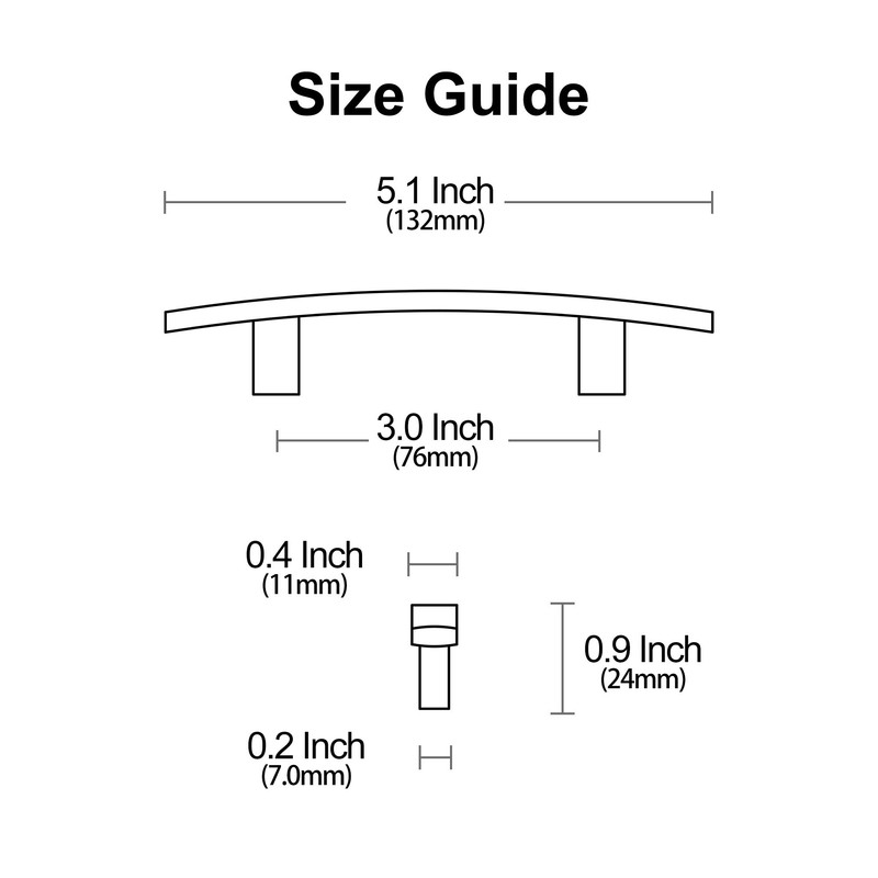 Alzassbg 10 Pack Matt Black Cabinet Pulls, 3 Inch(76mm) Hole