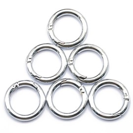 Round Snap Clip, Carabiner Clip Ring, 12 Pieces, Silver Alloy, For Handbags
