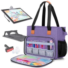 LUXJA Carrying Case for A4 Light Pad and Diamond Painting Accessories, Storage Bag for Diamond Painting Tools and Light Box (Fits for A4 Light Pad), Purple (Bag Only)