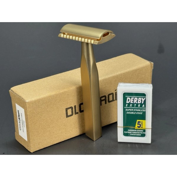 Yaqi Aluminum Matte Gold Bar Three Piece Double Edge Safety