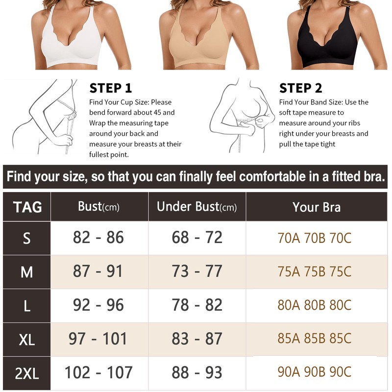 WOWENY Seamless Bra without Underwire Padded Push Up Curve Non-Wired