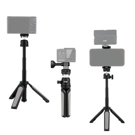 KIWIFOTOS Mini Tripod Kit for Vlog Shooting Live Streaming Portable Travel Tripod with Smartphone Clip and Tripod Mount Adapter for Canon, Sony, Ricoh, GoPro Compact & Action Cameras