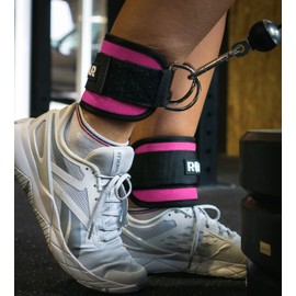 Roar® Ankle Cuff For Cable Machines,Pulley Anklets, 2 Gym Anklets, Ankle Weighted Anklet Pulley Machine, Weighted Anklets, Fat Gripz Glute Weights, Gym Weights Machine, Anklet For Pulley. (Pink)