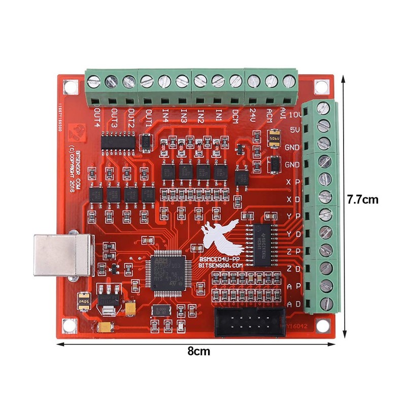 CNC MACH3 USB 4 Axis Motion Control Card, Interface Breakout