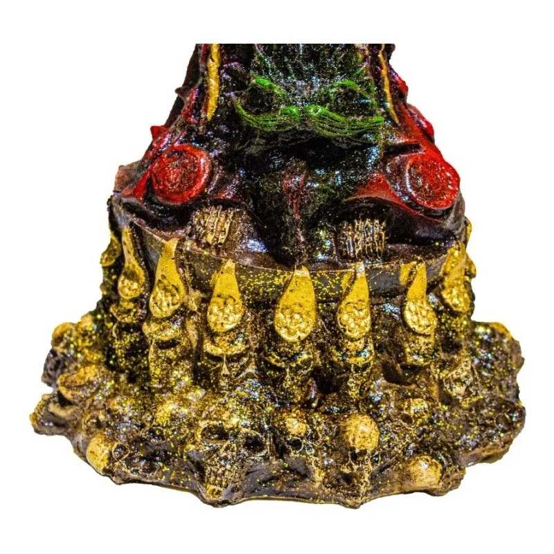 Imagen De Resina Santa Muerte Azteca Pie De Cráneo