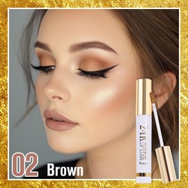 FeiCuiYun 24K Gold Peel Off Matte Liquid Lip Gloss Stain-Lip Liner with Tweezer, Brown Peel Off Lip Stain, Long Lasting & Waterproof Lipstick Tattoo, Transfer-Proof Lip Gloss for All Skin Types