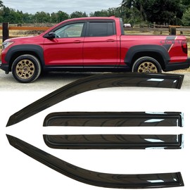 4pcs Original Shatterproof Rainproof Side Window Wind Deflectors for Honda Ridgeline 17-24,Tape-on Sun Rain Guards Set,Nice Looking Window Visors for Cars,Vent Deflector for 2017-2024 Ridgeline 94276