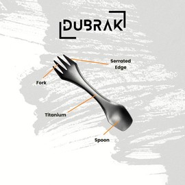 Dubrak Ultra-lightweight Titanium Spork Set for Camping, Hiking, and Bushcraft