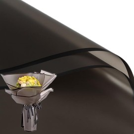 20 Sheets Flower Bouquets Wrapping Paper,Waterproof Frosted Gift Packaging Paper or Gift Box Packaging,Packaged on Both Sides Paper Bundle Florist Bouquet Wraps Material 22.8” (Border -Black)