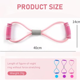 Liahelianx 8-Shaped Resistance Band with Handles-Adjustable Elastic Pull Rope for Full Body Workout,Portable Home Gym Equipment with Dual Grips for Strength Training,Yoga,Chest Expansion (Pink)