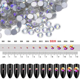 Dowarm 720pcs SS20 Flatback Crystals, 4.8MM Non-Hotfix Rhinestones for Crafts, Nails, Dance Costumes (Blue Moonlight)