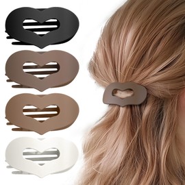 4 Stücke Duckbill Hair Clips Flache Haarspangen für Damen mit Neuem Design,Starker Halt,Matte,Große Haarspange für Dünnes und Dickes Haar,Gebogenes Design für Liegen und Autofahren