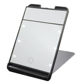 3倍拡大鏡付 LED コンパクト ブライトニングミラー タッチミニ YLD-1600 ブラック