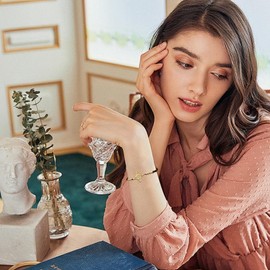 UNIFT Witches Knot Bracelet For Women Men Stainless Steel Magic Witchcraft Witch's Knot With a Bead Colorful Weave Adjustable Wiccan Jewelry (gold-B-1)