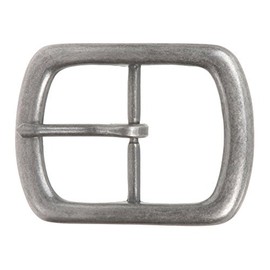 1 1/2" (38 mm) Nickel Free Center Bar Single Prong Rectangular Belt Buckle, Antique Silver