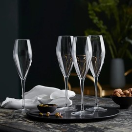 Luigi Bormioli Atelier 9.25 oz Champagne Glasses, 6 Count (Pack of 1), Clear