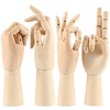 ZEONHAK 4 Pack 11.8 Inches Flexible Wooden Hand Model, Moveable