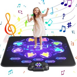 MERACH Dance Mat Bluetooth Electronic Dance Pad with Light-up 6-Button 8-Button Built-in Music Dance Game Toy Gift for Kids Girls Boys 3-12 Years Old:_8-Button