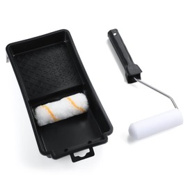 Small Paint Roller Supplies Kit - Mini Paint Roller Frame 4 inch, 2inch Paint Brush, Acrylic Roller Covers, Foam Roller Covers, Paint Tray, Paint Mixing Stick, Masking Tape