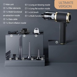 Handheld Car Vacuum Portable Cordless 7500PA, 4 in 1 Handheld Vacuum Cleaner with Multi-Nozzles, Hand Held Rechargeable for Home, Car, Office, Pet Hair