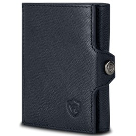 VON HEESEN Credit Card Holder Credit Card Holder, Black Saffiano, Without coin compartment