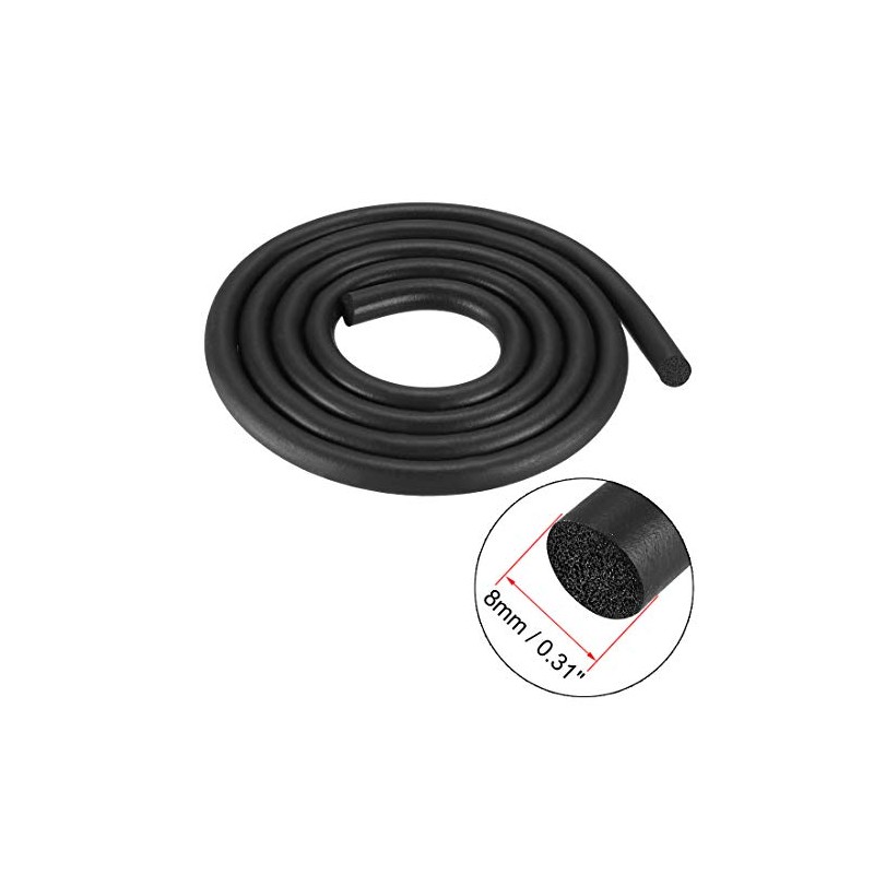 sourcing map Foam Rubber Seal Weather Strip 8mm Diameter 1