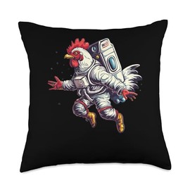 Serama Chicken As An Astronaut Throw Pillow