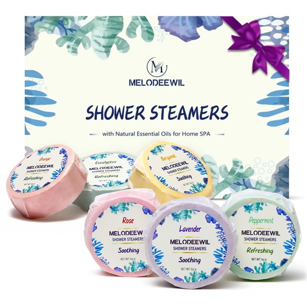 Aromatherapy Shower Bombs, Natural Essential Oil Shower Steamers Stress Relief Self Care Gifts for Mother's Day, Birthday, Men and Women