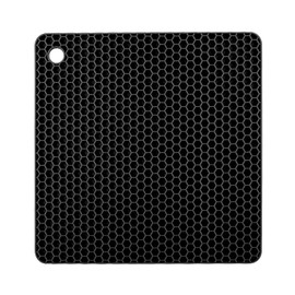 TENOC Silicone Trivet Mats for Hot Pots & Pans, Heat Resistant Pot Holder, Non-Slip Hot Pads for Dishes & Cookware, Multipurpose Kitchen Table Teapot Coaster, 7.1 Inch, Black