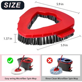 Spin Mop Replacement Head - EasyWring Mop Refills Compatible with Triangle Spin Mop, Great Cleaning Power, Microfiber, Helper for Housework, Machine Washable (2pack Brush)