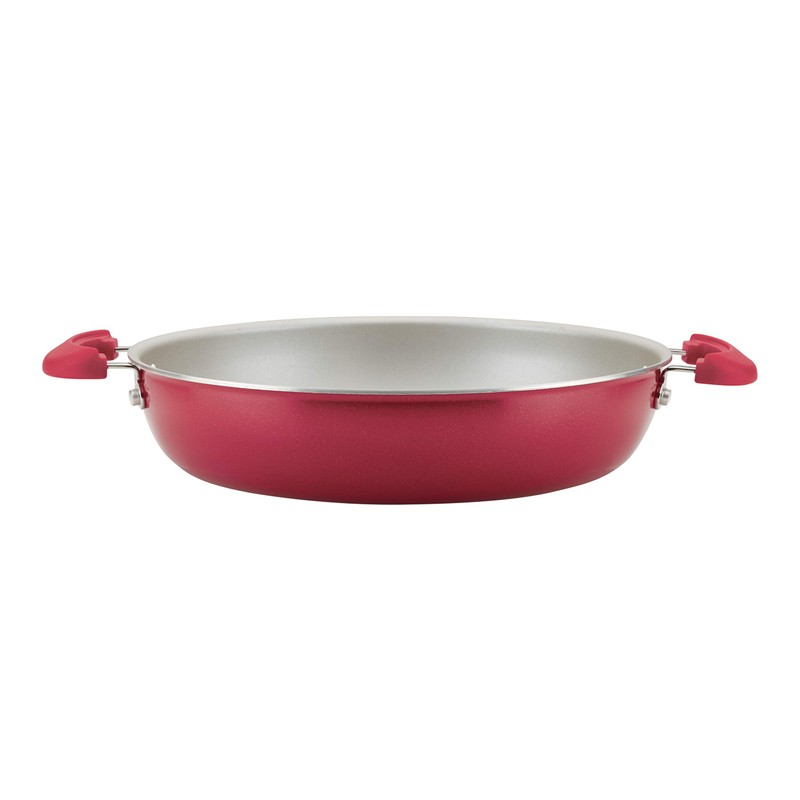 Rachael Ray 8-Piece Create Delicious Stackable Nonstick Cookware Set, Red