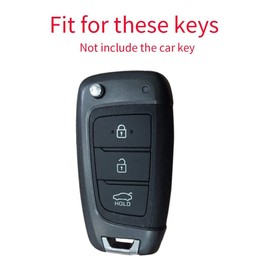 ontto Folding Car Key Case Cover Fits Hyundai Solaris Elantra i30 i30n i35 i40 Tucson Kona Genesis Santa Fe Key Fob ABS Protective Case Key Cover Key Box 3 Buttons Black
