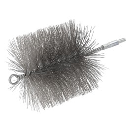 PATIKIL 4" Wire Chimney Cleaning Brush, Stainless Steel Round Chimney Sweep Brush with 1/4 NPT Fitting for Fireplace Burning Stove Tent Dryer Pipes, Silver