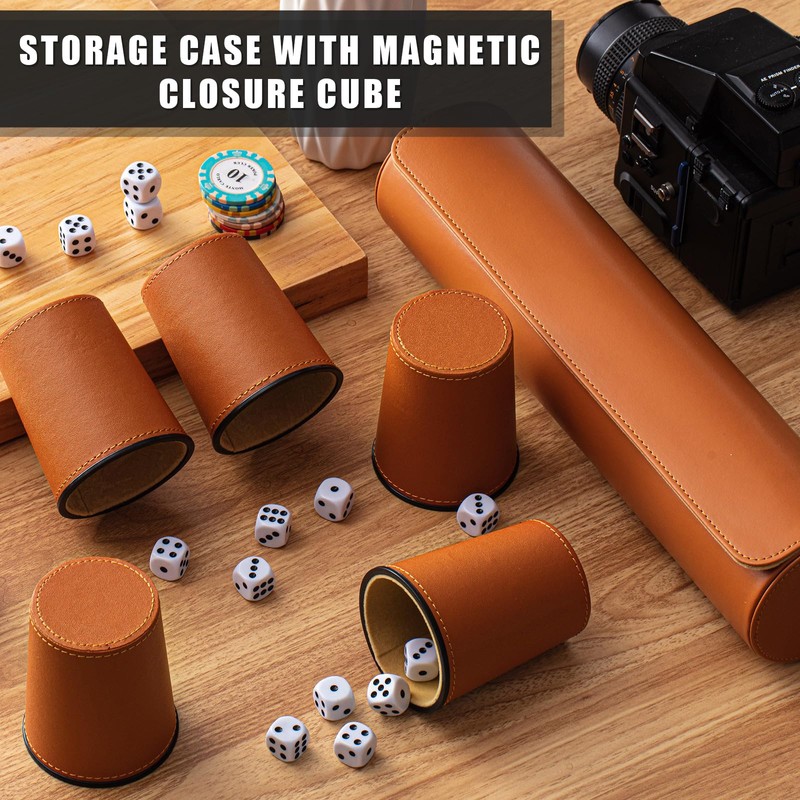 Liliful 2 Set Leather Dice Cups Include 10 Leather Game