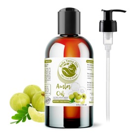Bella Terra Oils - Organic Amla Oil 8 oz - Harvested from Bitter Organic Amlas, Famed for its Vitamin C&E & Omega-6&9, Cold-Pressed Elixir for Skin
