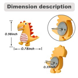 30 pcs Cute Dinosaur Decorative Push Pin Animal Thumbtack Photo Memo Note Drawing Pins Multi-Functional Pushpin Tool Cork Board Office Accessories