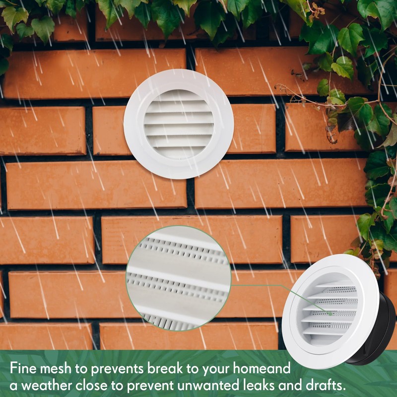 VIHOSE 2 Pcs 4 Inch Soffit Vents Soffit ABS Exterior