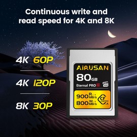 CFexpress Type A Card 80GB, CFexpress Type A Memory Card Up to 900MB/s Read and 800MB/s Write Compatible with Sony Alpha Sony FX Cameras for 4K 120P, 8K 30P Recording Video/Photo