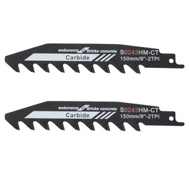 LT Easiyl 2pcs Reciprocating Saw Blades S0243HM-CT Cutting Saw Blade for Porous Concrete Cutting Saw Blade Set Cutting Wood Cement Brick 152mm 2TPI