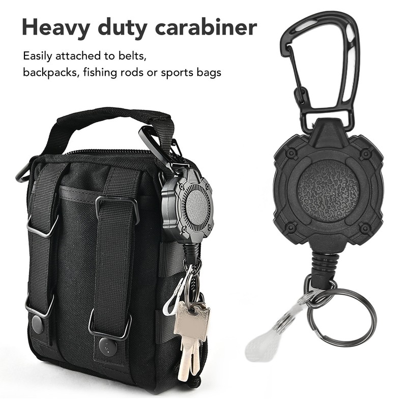 2 PCS Retractable Key Chain High Resiliency 31.5in Frosted Shell