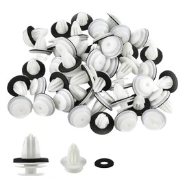 BOJIDO Retainer Clips, Door Trim, Rivets, Automotive Interior Clips, Car Upholstery, Car Interior, Replacement, Universal, Set of 50, Plastic (White)