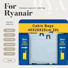 ZHXX for Ryanair Cabin Bags 40x20x25 Underseat Carry-ons, Waterproof Hand Luggage Bag Travel Backpack Cabin Size Underseat Cabin Bag for Ryanair Bag with Charging Port and Anti-Theft Pocket