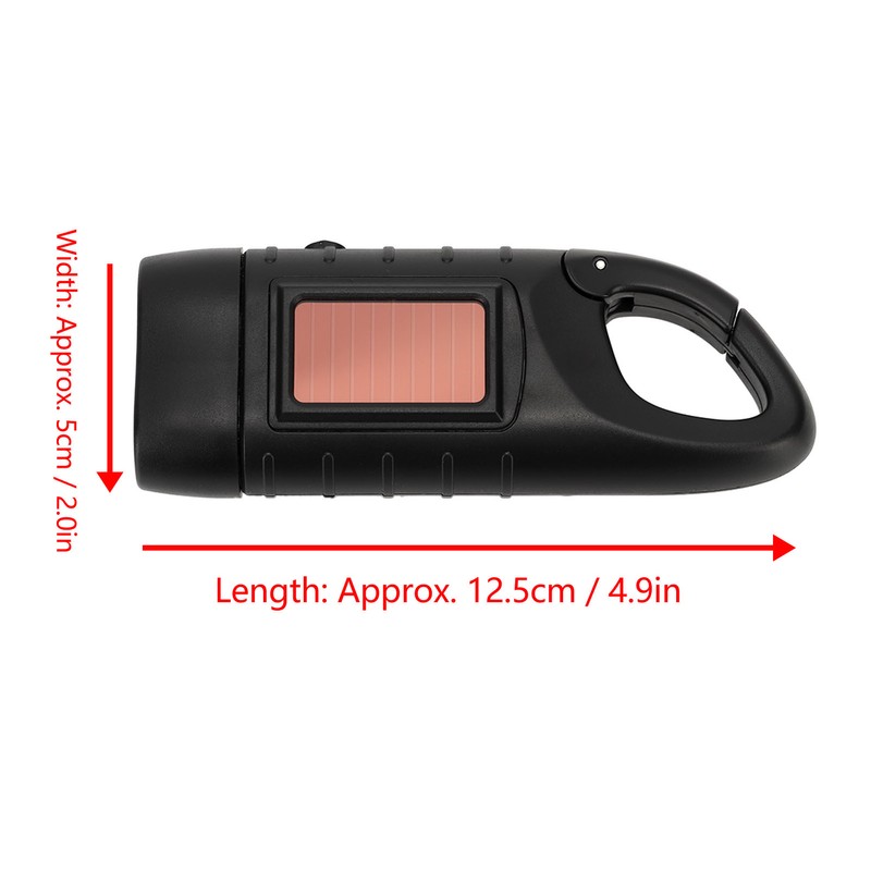 Hand Crank Solar Powered Flashlight Emergency Rechargeable LED Flashlight Self