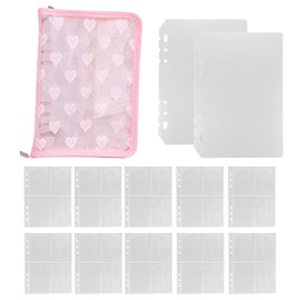TVETE Card Case, Correct Book, Cute, Lace, Korean Style, A5 Card File, 6 Holes, Binder, 4 Pockets, Double-Sided Storage, 10 Pieces, Convenient to Carry, Stores 80 Cards, Large Capacity, Celebrities