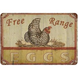 Funny Chicken Sign Retro Vintage Metal Tin Sign Nice Rooster Farm Kitchen Decor Farmhouse Country Home Living Dining Room Bedroom Wall Decor Metal Poster Iron Painted Plaque Gift 5.5x8 Inhces - Color: Tin Sign 7, Size: 8x5.5inch