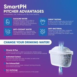 SMARTPH Replacement Filter x 2 | Alkaline Jug Replacement Cartridges | Brita Maxtra compatable | Water Purifier | Plastic BPA Free | Purification System | Filtered ionized Aqua Plus